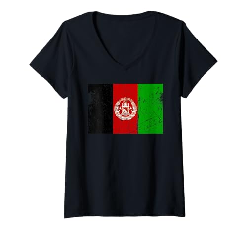 Damen Afghanistan-Flagge, Grafik für Männer, Frauen, Kinder T-Shirt mit V-Ausschnitt Damen Afghanistan-Flagge, Grafik für Männer, Frauen, Kinder T-Shirt mit V-Ausschnitt von Afghanistan Flag Graphic Store