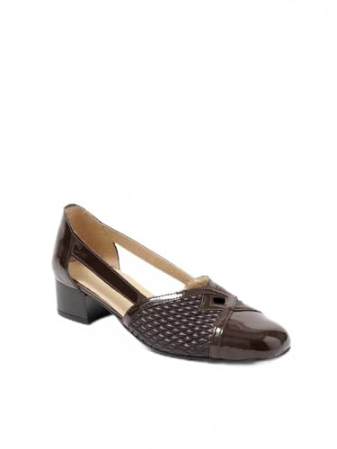 Pumps aus Leder, Breite Komfort, empfindliche Füße, braun, 40 EU Large von Afibel