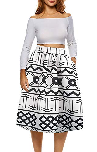 Afibi Damen Afrikanisch R cke Boho Plus Size Flare Faltenr cke X-Large Muster 8 Afibi Damen Afrikanisch R cke Boho Plus Size Flare Faltenr cke X-Large Muster 8 von Afibi