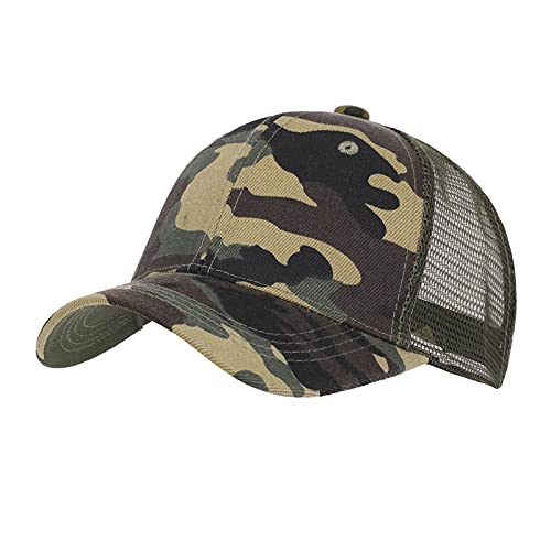 AfinderDE Herren Camouflage Baumwolle Baseball Cap Baseballkappe Sonnenschutz Sonnenhüte Verstellbar Atmungsaktive Trucker Hut Mütze für Radfahren Camping Angeln Fahhrad Strand Tennis Golf von AfinderDE