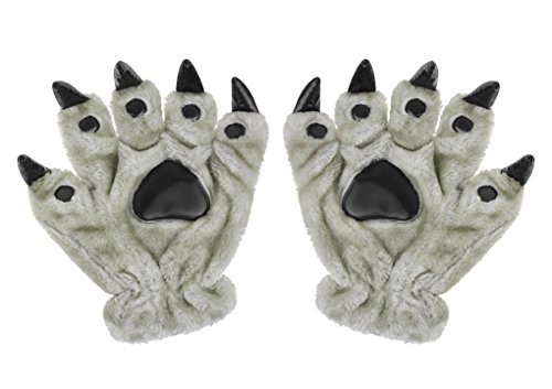 AfinderDE Kinder Fingerhandschuhe Tiertatzen Handschuhe Winterhandschuhe Warme Plüsch Tierpfote Gloves Cartoon Party Spielzeug Kostüm Handschuhe Weihnachtageschenk von AfinderDE