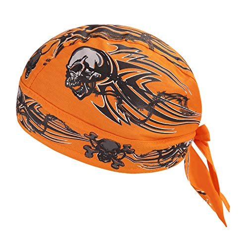 AfinderDE Unisex Modische Skelette Bandana Kopftücher Halstuch Schlauchtuch Biketuch UV Schutz Kopfband für Biking Fahrrad Motorrad Radsport (Gelb) von AfinderDE