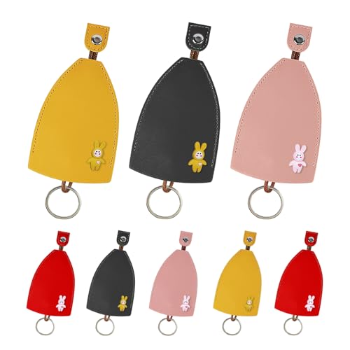 AfitLulu 8 Stücke Schlüsseltasche PU Leder Schlüssel Organizer für Damen Herren, Kreativer Auszieh-Stil Schlüsseletui Hülse Tragbar Schlüsselbox für Hausschlüssel, Autoschlüssel (Stil 5) von AfitLulu
