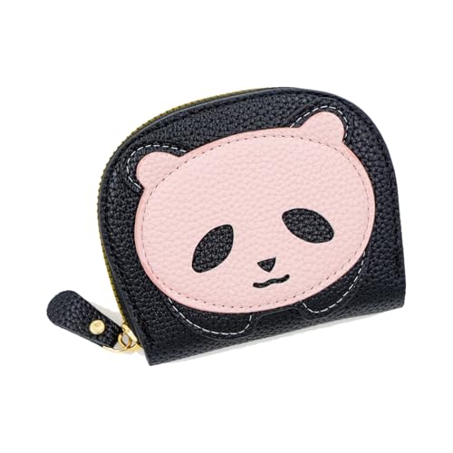 AfitLulu Damen-Geldbörse, Akkordeon-Stil, Kartenhalter, Geldbörse, PU-Leder, kleine Geldbörse mit niedlichem Schweine- und Panda-Aussehen zum Organisieren verschiedener Karten, Bargeld, Münzen, von AfitLulu