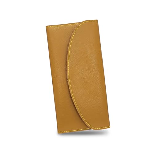 AfitLulu Damen-Geldbörsen aus echtem Leder, schmale Geldbörse, ultradünn, lange Damengeldbörse, große Ledergeldbörse, Damengeldbörse mit 11 Kartenfächern für den Außenbereich, gelb, L, Modern AfitLulu Damen-Geldbörsen aus echtem Leder, schmale Geldbörse, ultradünn, lange Damengeldbörse, große Ledergeldbörse, Damengeldbörse mit 11 Kartenfächern für den Außenbereich, gelb, L, Modern von AfitLulu