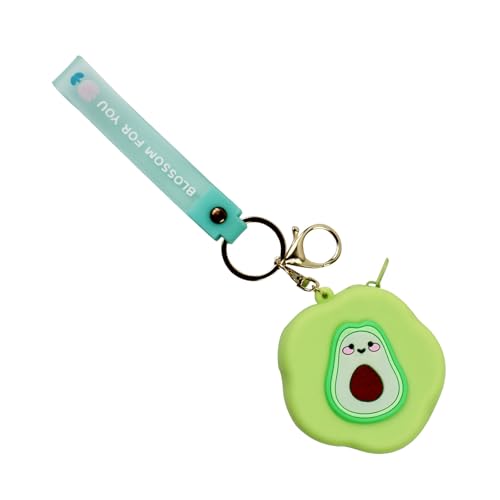 AfitLulu Damen Münzbörsen Silikon Kopfhörer Tasche mit Schlüsselanhänger und Handschlaufe,Schutztasche Kopfhörer Tragbar Münzgeldbörse mit Reißverschluss für Münze Kopfhörer Ringe Schlüssel (Grün) von AfitLulu