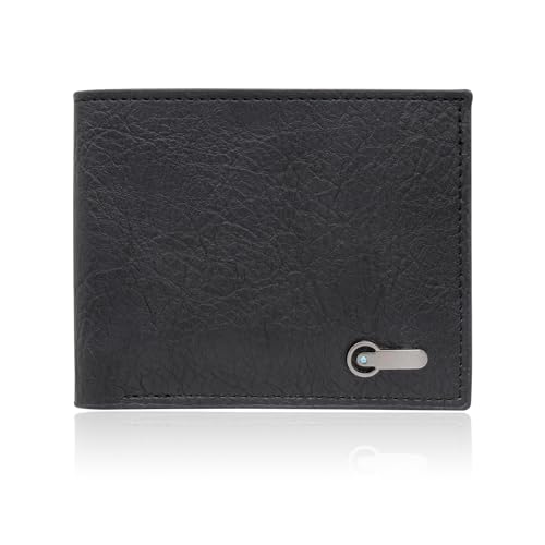 AfitLulu Bifold Geldbörse Herren Portmonee Schlank Geldbeutel, Leder Karten Portemonnaie Klein Brieftasche mit 3 Kartenschlitze, 2 Geldschlitze und 1ID-Fenster (Schwarz) von AfitLulu