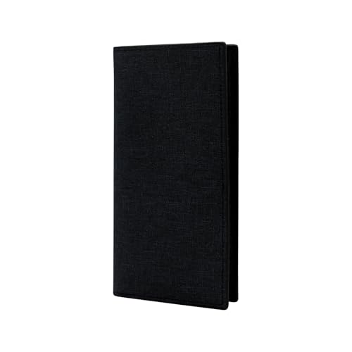 AfitLulu Geldbörse Herren Leinwand Portemonnaie Herren mit Multi Slot und ID Fenster, Portmonee Herren Slim Brieftasche Herren Ultradünn Geldbeutel Herren für Karten Fotos Münze (Schwarz, L) von AfitLulu