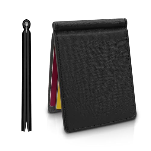 AfitLulu Geldscheinklammer Geldbörsen für Herren, ultradünne Geldbörse mit minimalistischer Leder-Geldbörse für Männer mit Metallclip und Kartenschlitz, Gedenkgeschenk für Männer, Schwarz, Modern AfitLulu Geldscheinklammer Geldbörsen für Herren, ultradünne Geldbörse mit minimalistischer Leder-Geldbörse für Männer mit Metallclip und Kartenschlitz, Gedenkgeschenk für Männer, Schwarz, Modern von AfitLulu