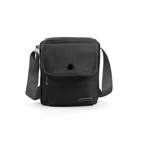 AfitLulu Herren Messenger Bag 3 Zippered Crossbody Bag für Männer mit verstellbarem Schultergurt, Schultertaschen mit Innentasche, Schwarz AfitLulu Herren Messenger Bag 3 Zippered Crossbody Bag für Männer mit verstellbarem Schultergurt, Schultertaschen mit Innentasche, Schwarz von AfitLulu