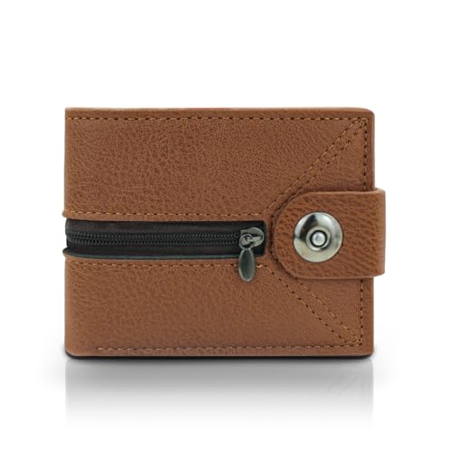 AfitLulu Kurze Herren-Geldbörsen aus Kunstleder mit SM-Kartenschlitz, mehrere Kartenfächer, kleine Geldbörse, Kreditkartenhalter, Magnetverschluss, mit 4 Kartenfächern, braun, S, Stil 2: AfitLulu Kurze Herren-Geldbörsen aus Kunstleder mit SM-Kartenschlitz, mehrere Kartenfächer, kleine Geldbörse, Kreditkartenhalter, Magnetverschluss, mit 4 Kartenfächern, braun, S, Stil 2: von AfitLulu