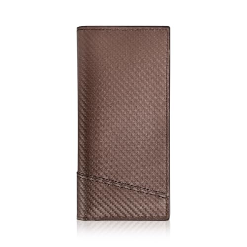 AfitLulu Lange Geldbörse für Herren, Bifold Wallets für Herren mit 12 Kartenfächern und Münzfach mit Reißverschluss, stilvolle ultradünne Herren-Geldbörse für Anzüge und den täglichen Gebrauch, Braun von AfitLulu