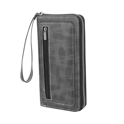 AfitLulu Lange Geldbörsen für Herren, PU-Leder, Herren-Geldbörsen mit abnehmbarer Handschlaufe, Multi-Kartenschlitz, Herren-Reißverschluss-Geldbörsen für Herren mit 8 Kartenfächern und Münzfach mit von AfitLulu