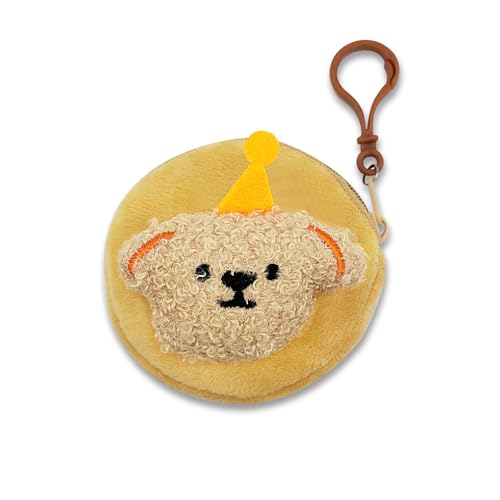 AfitLulu Münzgeldbörse Plüsch-Münztasche mit Reißverschluss und Schlüsselanhänger für Schlüssel, Münzen, Kopfhörer, kleine Münzbörse, niedlicher Münzgeldbörse, Cartoon-Anhänger für Rucksäcke, von AfitLulu