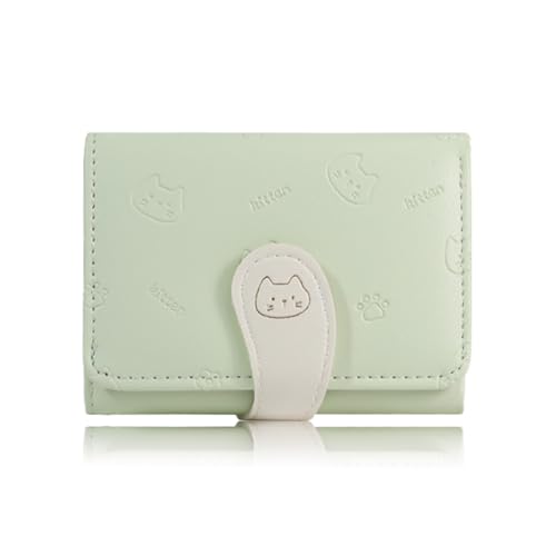 AfitLulu Niedliche Geldbörse für Damen, Cartoon-3D-Druck, PU-Leder, Geldbörse mit modischer Kätzchen-Nagelschnalle und herzförmigem Ausweisfenster, dreifach gefaltete kleine Geldbörsen für Frauen, AfitLulu Niedliche Geldbörse für Damen, Cartoon-3D-Druck, PU-Leder, Geldbörse mit modischer Kätzchen-Nagelschnalle und herzförmigem Ausweisfenster, dreifach gefaltete kleine Geldbörsen für Frauen, von AfitLulu