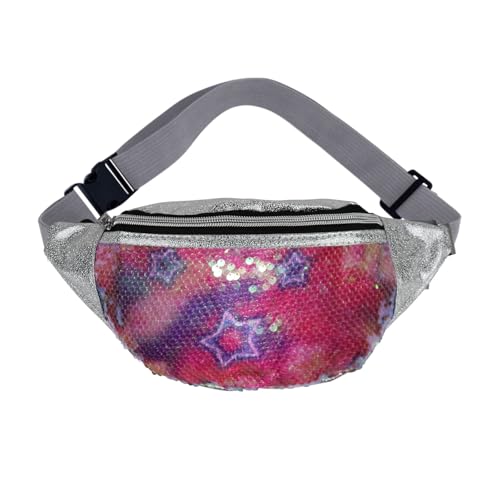 AfitLulu Pailletten Bauchtasche Damen Klein mit Verstellbaren Taillengurten, Glänzend Gürteltasche Damen PU-Leder Sling Bag mit Mehreren Styles für Laufen Radfahren Wandern (Stil 3) von AfitLulu