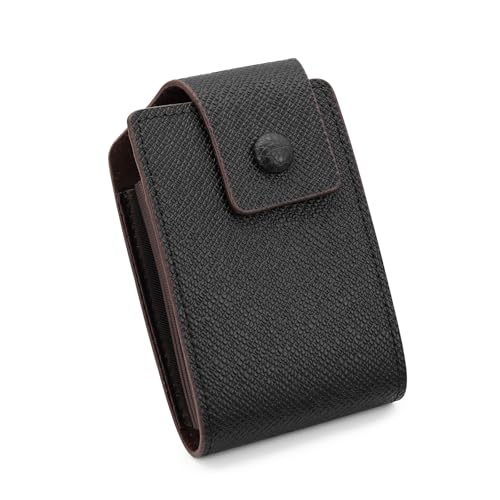 AfitLulu Portmonee Herren Ziehharmonika-Stil Kartensteckplatz Geldbeutel mit 9 Kartenfächern im Akkordeonstil und 2 Fächern, Kunstleder Geldbörse Herren Klassisch mit Druckknopfverschluss (Schwarz) von AfitLulu