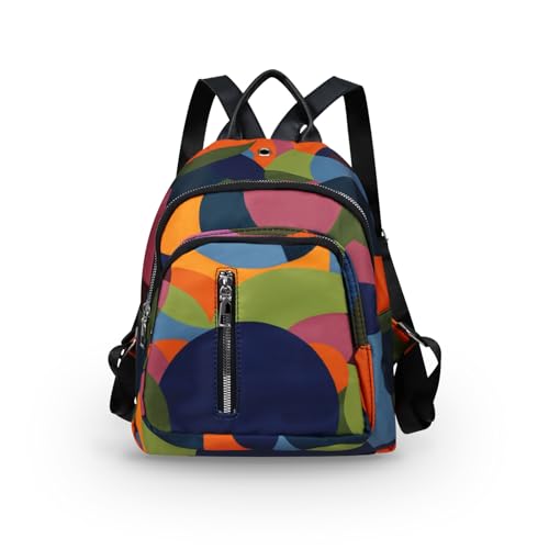 AfitLulu Rucksack Damen Klein 3-Lagen-Reißverschlusstaschen Schultasche Damen mit Verstellbaren Rucksackgurten und Griffen, Stilvoll Damen Rucksack Wanderrucksack Damen mit Kopfhörerloch (Farbig) von AfitLulu