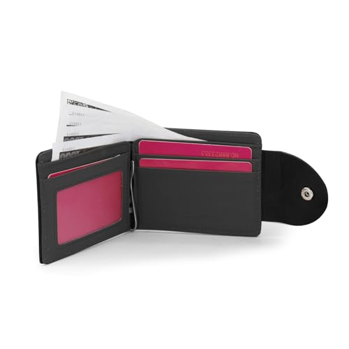 AfitLulu Schlanke Geldbörse für Herren, stilvolle Schnalle Herren-Geldbörsen mit Ausweisfenster und Kartenfach hinten, Vordertasche für Herren, für Kreditkarten, Ausweise und Bargeld, Schwarz, Mdoern AfitLulu Schlanke Geldbörse für Herren, stilvolle Schnalle Herren-Geldbörsen mit Ausweisfenster und Kartenfach hinten, Vordertasche für Herren, für Kreditkarten, Ausweise und Bargeld, Schwarz, Mdoern von AfitLulu