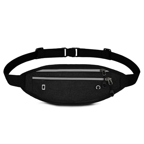 AfitLulu Sporttasche Bauchtasche für Herren und Damen,2-Reißverschlusstaschen Gürteltasche Versteckt unter der Kleidung Hüfttasche mit Kopfhörerloch und Verstellbarem Gürtel zum Laufen (Schwarz) AfitLulu Sporttasche Bauchtasche für Herren und Damen,2-Reißverschlusstaschen Gürteltasche Versteckt unter der Kleidung Hüfttasche mit Kopfhörerloch und Verstellbarem Gürtel zum Laufen (Schwarz) von AfitLulu