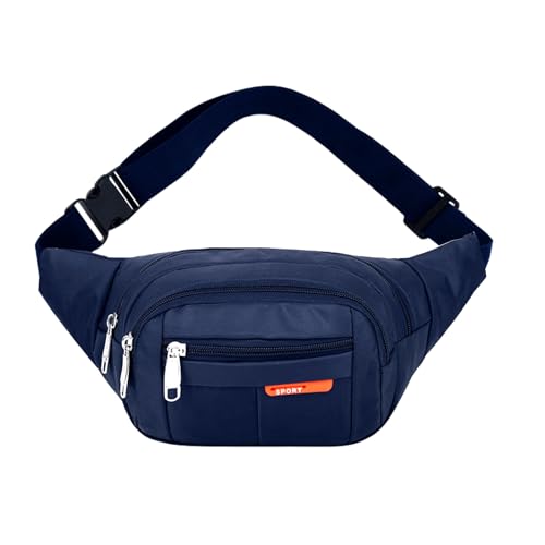 AfitLulu Sporttasche Herren Bauchtasche Herren mit 4 Reißverschlusstaschen und Verstellbaren Schultergurten, Gürteltasche Herren Sling Bag für Outdoor-Sportarten Laufen Wandern (Blau) von AfitLulu