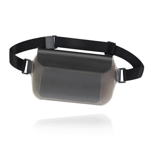 AfitLulu Wasserdichte Tasche, transparent und berührbar, wasserdicht, für Damen und Herren, universelle Handy-Hüfttasche mit verstellbarem Hüftgurt zum Schwimmen, Driften, Tauchen (schwarz) von AfitLulu
