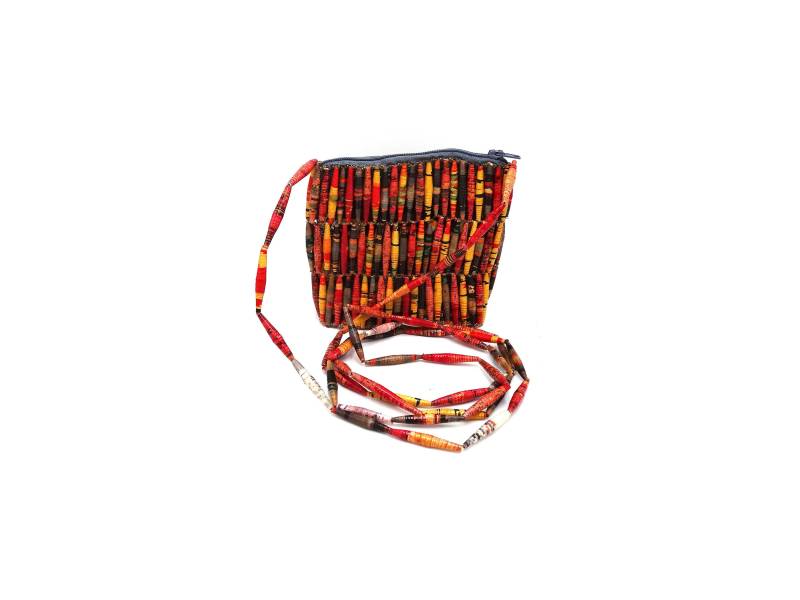 Perlentasche Aus Recyclingpapier Handgemachte Umhängetasche von AfriArtisan