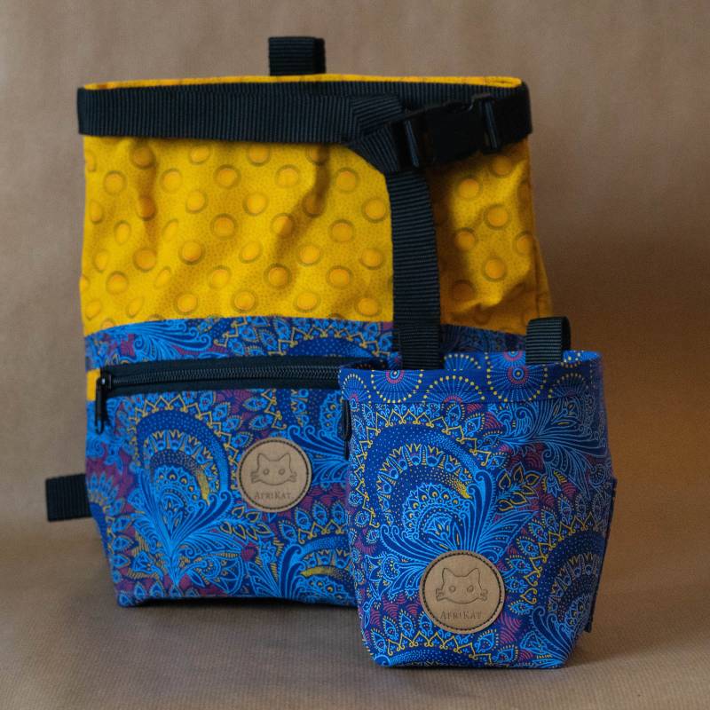Afrikat Chalkbag & Chalk Bucket Bundle - Indigo Feathers + Yellow Sunshine Afrikat Chalkbag & Chalk Bucket Bundle - Indigo Feathers + Yellow Sunshine von AfriKatChalkbags