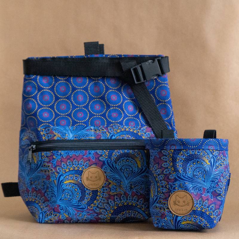 Afrikat Chalkbag & Chalk Bucket Bundle - Indigo Feathers von AfriKatChalkbags