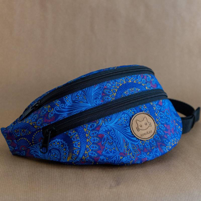 Bauchtasche Aus Baumwolle Mit 2 Fächern/Hipbag Crossbodybag von AfriKatChalkbags