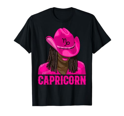 Steinbock Western Cowgirl Afroamerikaner Schwarz Frauen T-Shirt Steinbock Western Cowgirl Afroamerikaner Schwarz Frauen T-Shirt von African American Country Rodeo Cowgirl Zodiac Sign