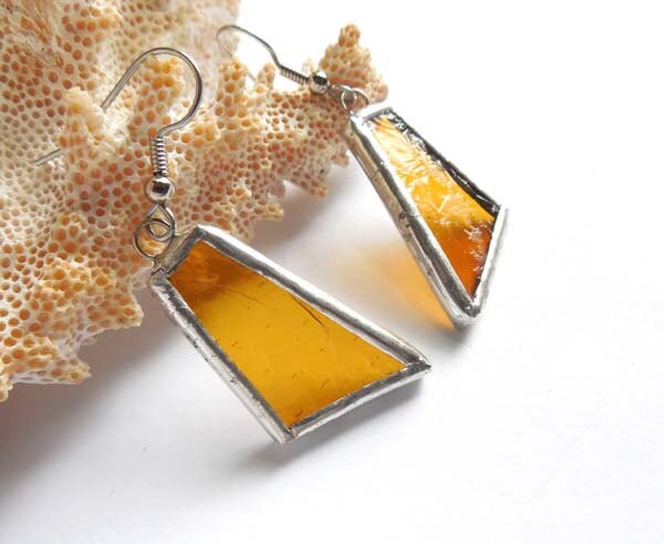 Bernstein Buntglas Ohrringe von AfricanSand