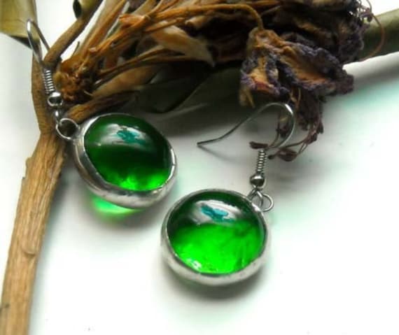 Grüne Glas Schmuck Ohrringe Grüne Glas Schmuck Ohrringe von AfricanSand