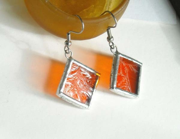Orange Buntglas Ohrringe Orange Buntglas Ohrringe von AfricanSand