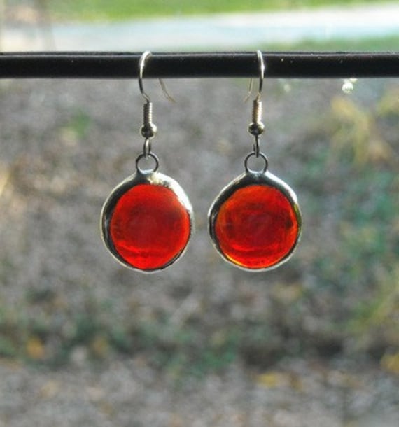 Rote Glasjuwel Ohrringe Rote Glasjuwel Ohrringe von AfricanSand