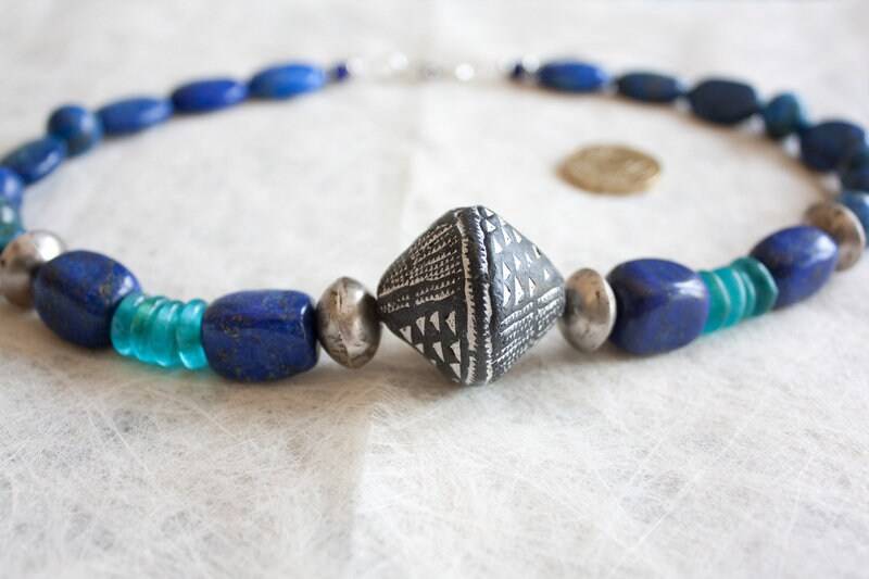 African Tradebeads Kette Saharanacht - Lapis Lazuli Tuareg von AfricanTradebeadsAT
