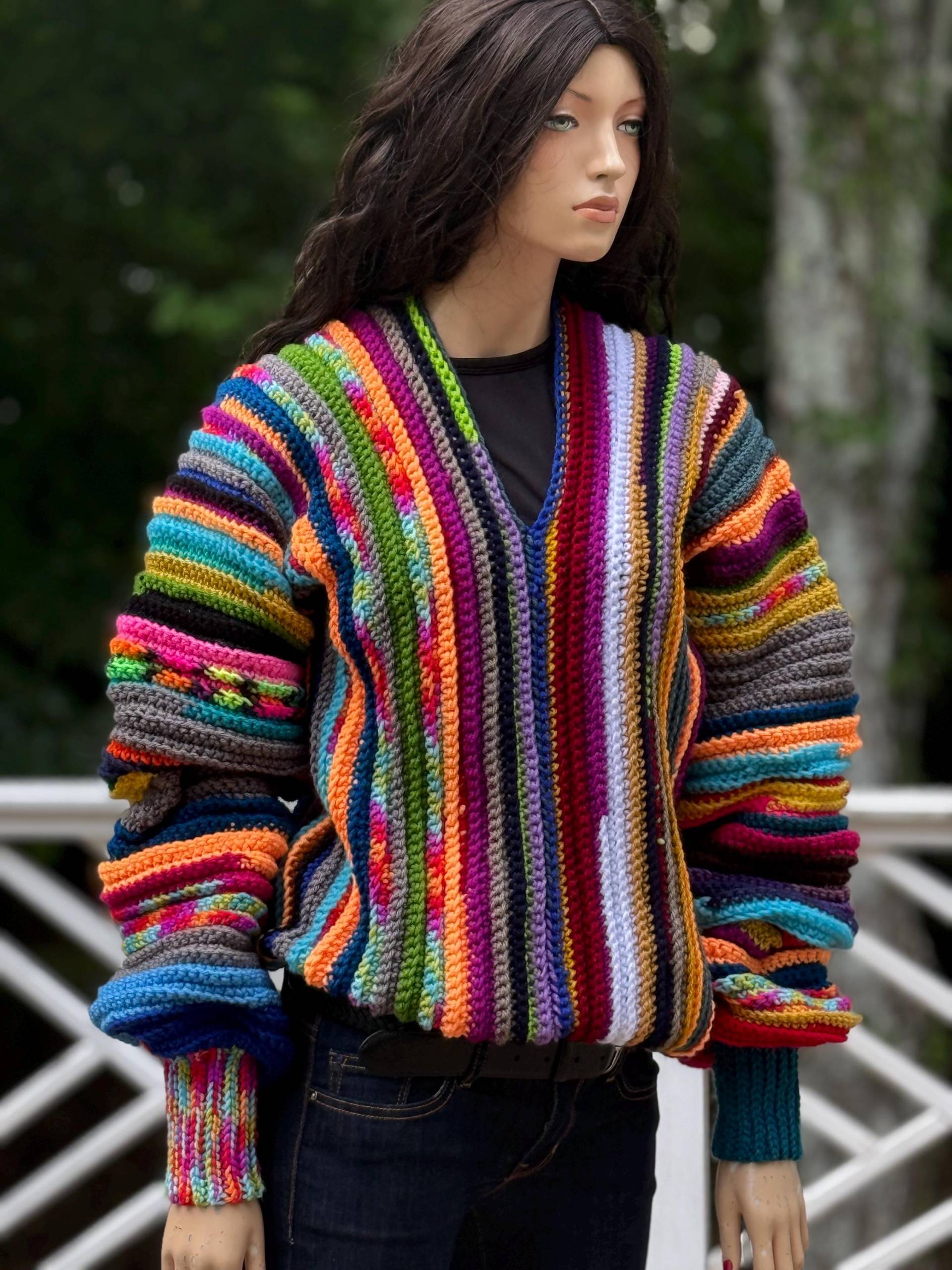 Häkelpullover Mehrfarbiges Acrylgarn, Unisex Xl Häkelpullover Mehrfarbiges Acrylgarn, Unisex Xl von Africancrab
