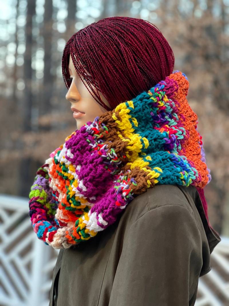 Restgarn Häkeln Super Size Winter Schlauchschal | Frauen Gehäkelter Halswärmer Tube Cowl Infinity Restgarn Häkeln Super Size Winter Schlauchschal | Frauen Gehäkelter Halswärmer Tube Cowl Infinity von Africancrab