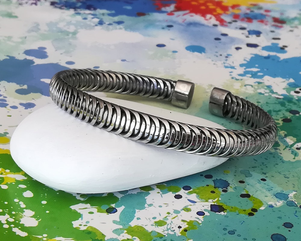 Herren Manschette Armband - Metall Armreif Unisex Stahl Geschenk von Africanstreetvibe