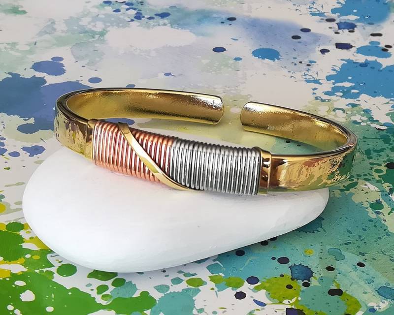 Herren Messing Kupfer Armband - Armreif Aus Damen Mixed Metal von Africanstreetvibe