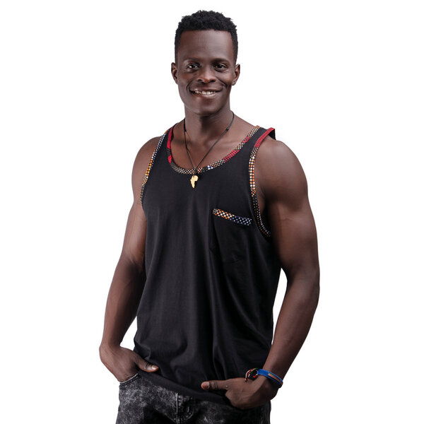 Africulture Tanktop mit Brusttasche aus Westafrikanischem Kitengestoff von Africulture