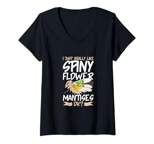 Damen Lieblingstier Afrikanische Blütenmantis T-Shirt mit V-Ausschnitt Damen Lieblingstier Afrikanische Blütenmantis T-Shirt mit V-Ausschnitt von Afrikanische Blütenmantis Designs