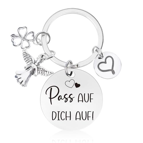 Afritee Schutzengel Schlüsselanhänger - Personalisierte Geschenke Aus Metall für Auto, Geburtstag, Glücksbringer, Weihnachten - für Frauen, Männer, Papa, Mama, Kinder von Afritee