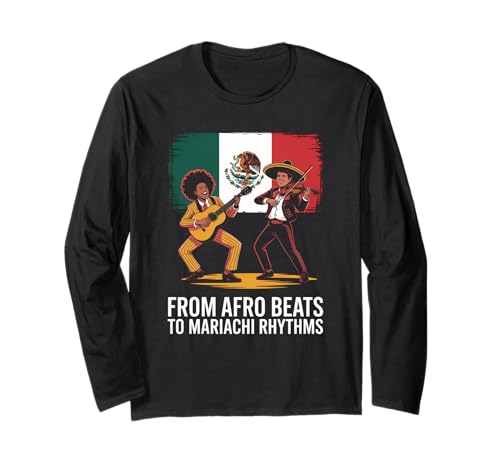 Lustiges Sprichwort von Afrobeats bis Mariachi-Rhythmen: Frauen und Männer Langarmshirt Lustiges Sprichwort von Afrobeats bis Mariachi-Rhythmen: Frauen und Männer Langarmshirt von Afro Mexican Heritage Music Culture Worker Father