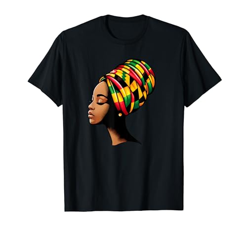 Afro Woman Queen mit afrikanischem Muster T-Shirt von Afro Pride Merch