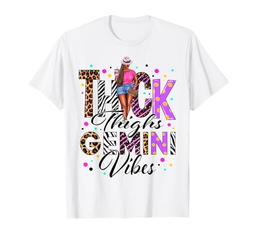 Dicke Oberschenkel Zwillinge Vibes Sternzeichen Kaffee Schwarz Frauen T-Shirt Dicke Oberschenkel Zwillinge Vibes Sternzeichen Kaffee Schwarz Frauen T-Shirt von Afro Woman Coffee Lover Zodiac Birthday Queen