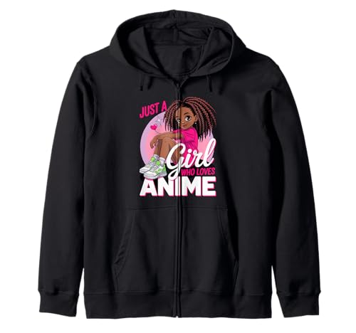 Nur EIN Mädchen, das Anime liebt, süße Kawaii, Schwarze Frauen, Männer Kapuzenjacke von Afro Youth Otaku Culture Fan Art Teen Magic