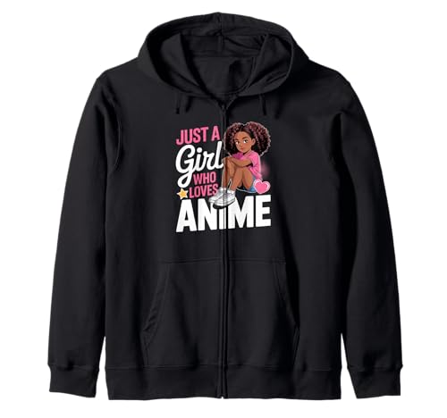 Nur EIN Mädchen, das Anime liebt, süße Kawaii, Schwarze Frauen, Männer Kapuzenjacke von Afro Youth Otaku Culture Fan Art Teen Magic