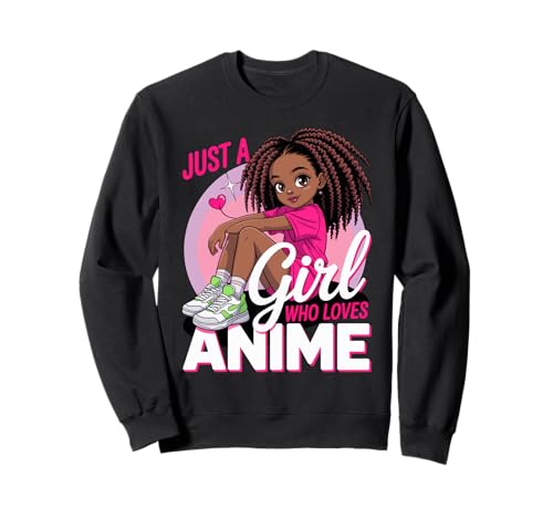 Nur EIN Mädchen, das Anime liebt, süße Kawaii, Schwarze Frauen, Männer Sweatshirt von Afro Youth Otaku Culture Fan Art Teen Magic