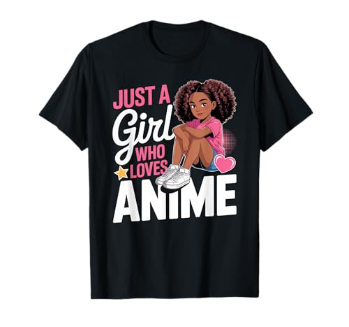 Nur EIN Mädchen, das Anime liebt, süße Kawaii, Schwarze Frauen, Männer T-Shirt von Afro Youth Otaku Culture Fan Art Teen Magic